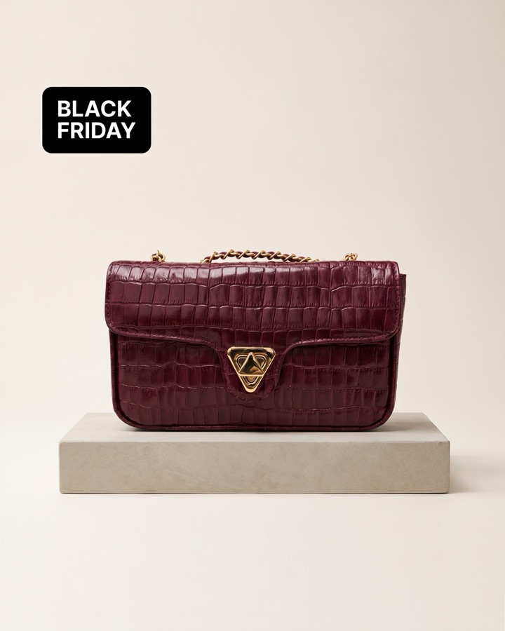 Criativo de Black Friday: Bolsa em fundo de estúdio