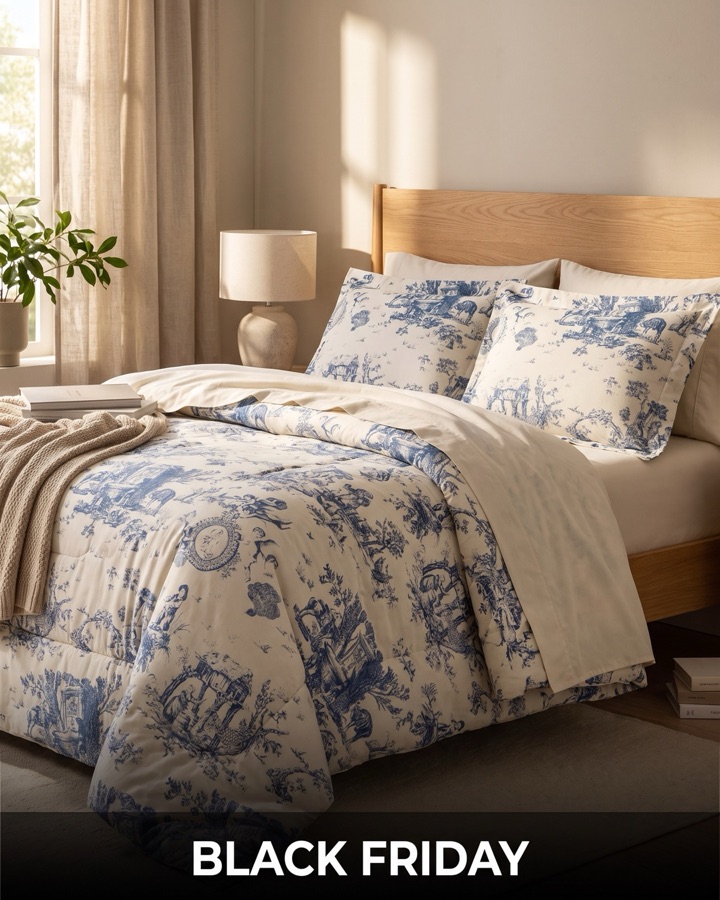 Criativo de Black Friday: Jogo de cama em quarto