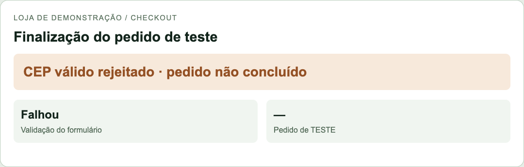 O botão de finalizar dá erro.